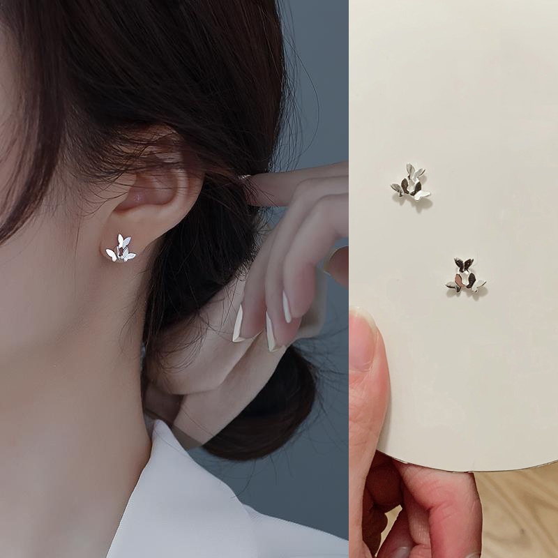 Đôi bông tai bạc S925 phong cách đơn giản không gây dị ứng