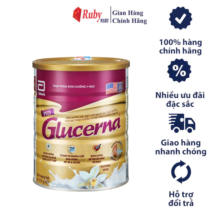 Sữa bột dành cho người bị tiểu đường Glucerna Abbott 850g và 400g