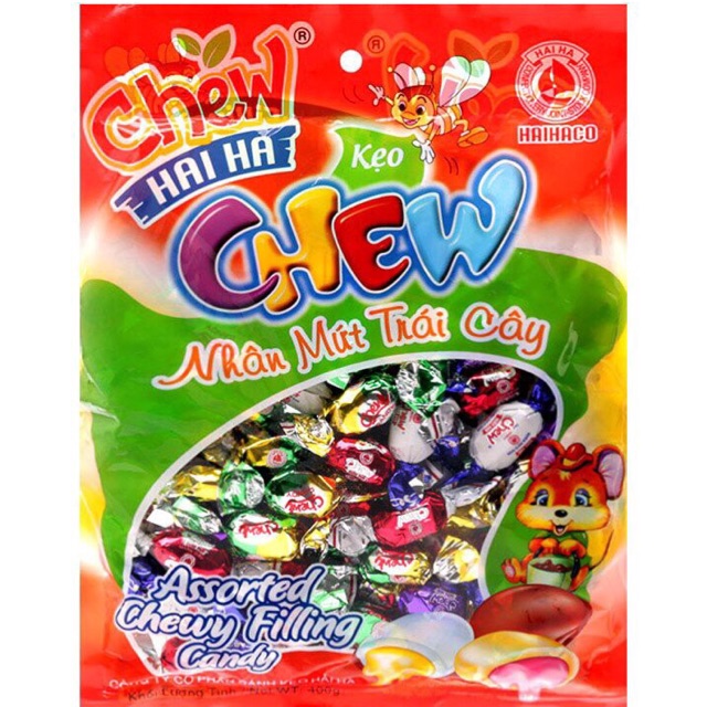 Kẹo Chew nhân mứt trái cây bịch lớn 400gr