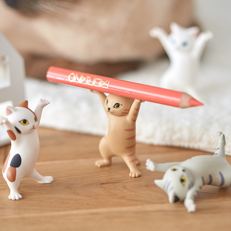 Tượng Hình Mèo Xinh Xắn Dùng Để Trang Trí Decor - Móc khóa đồ chơi hoạt hình mèo điệu nhảy múa Set mèo khiêng hòm