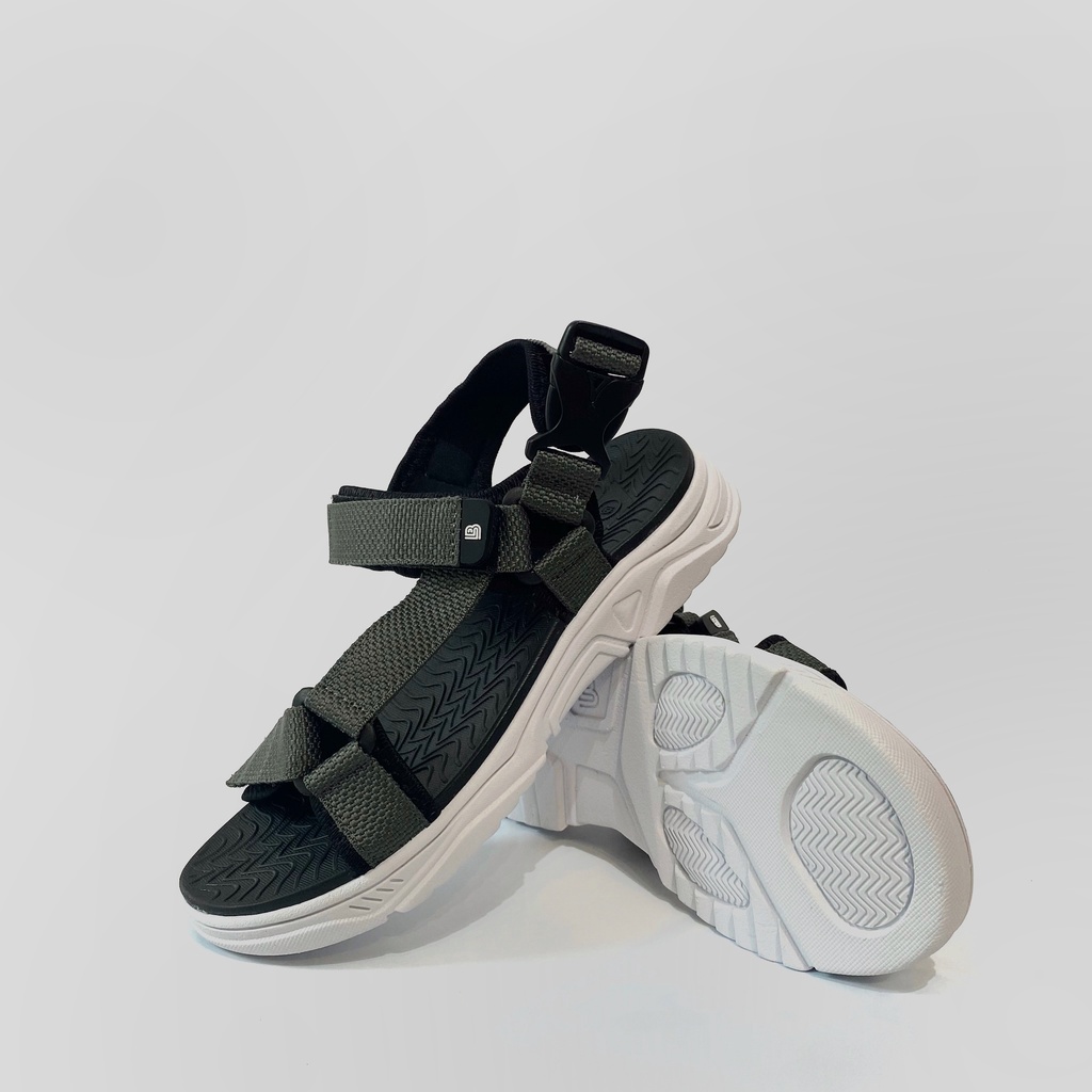 Giày Sandal Nam Nữ Unisex The BiLy Quai Chéo Dây Dù Đế Phylon Siêu Êm Nhẹ Màu Xám-DTMD01-Xám