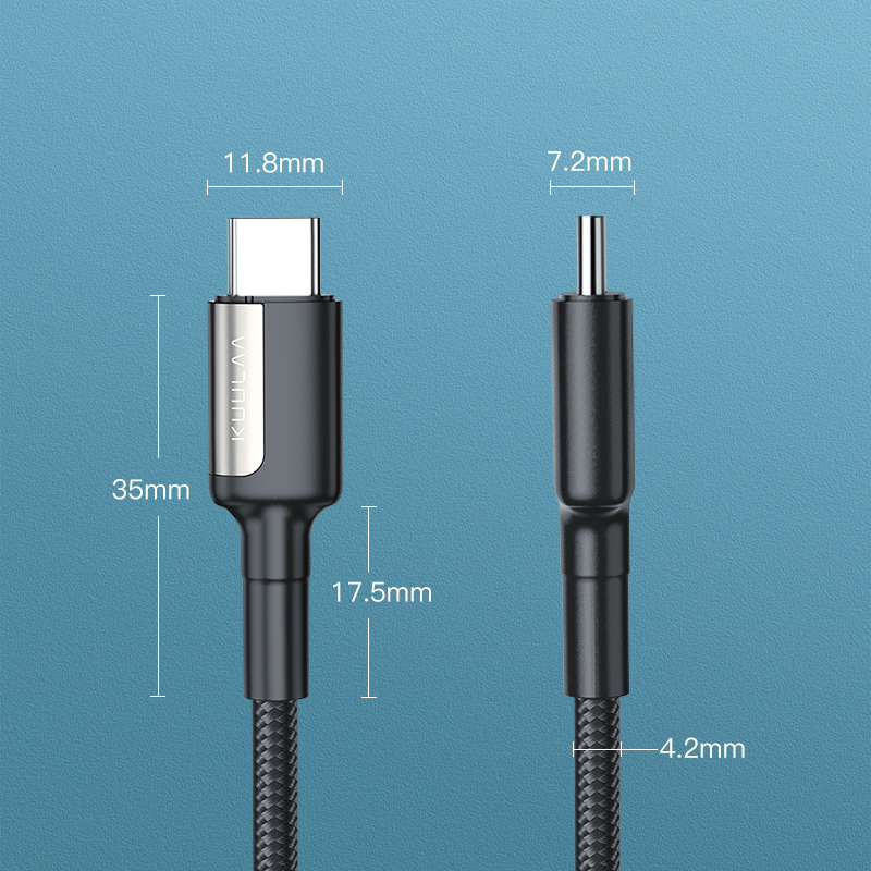 Cáp Sạc Dữ Liệu KUULAA KLX-31 Type C 5A PD100W USB2.0 Cho Huawei Xiaomi