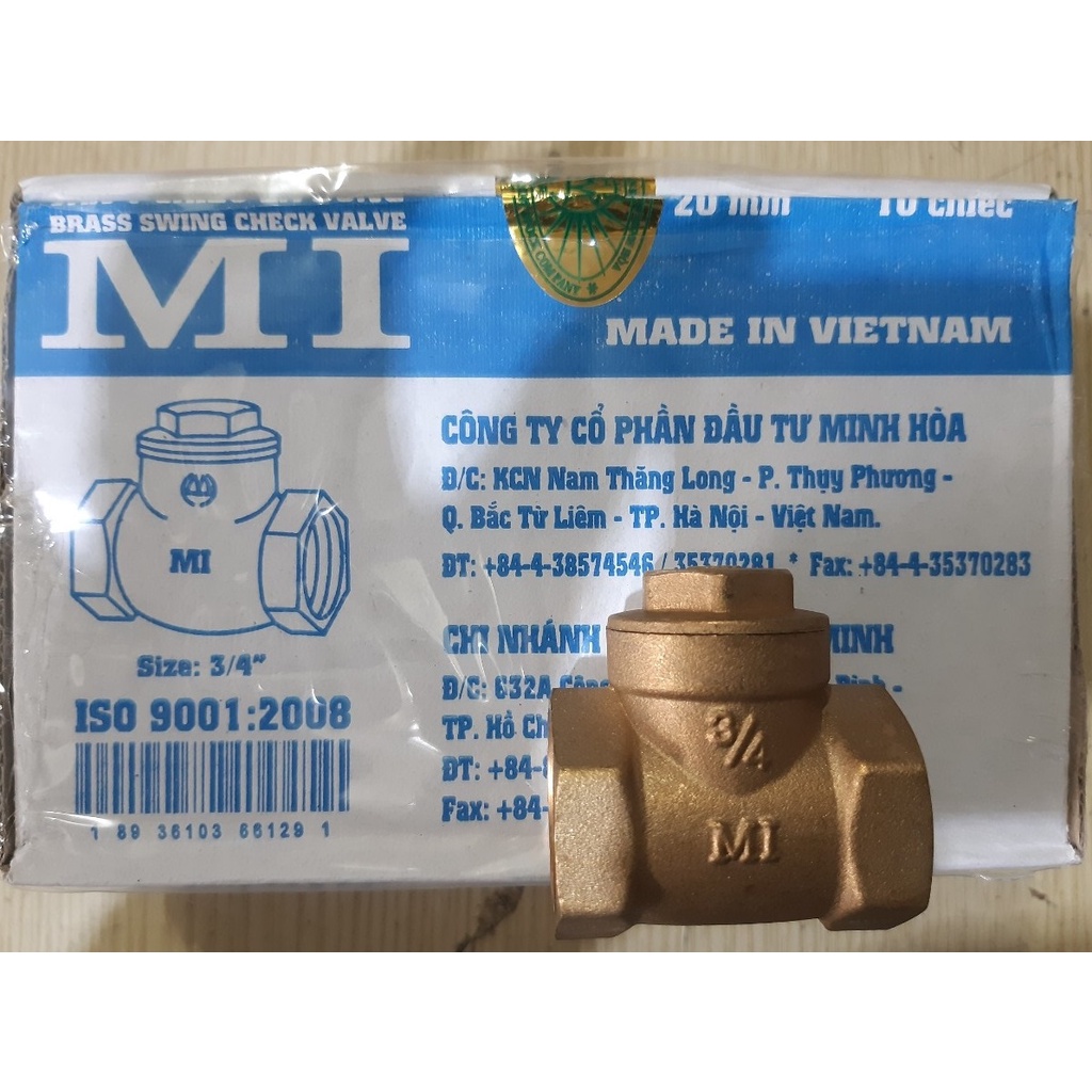 Van nước 1 chiều loại MBV và MI lá đồng phi 27 Minh Hoà