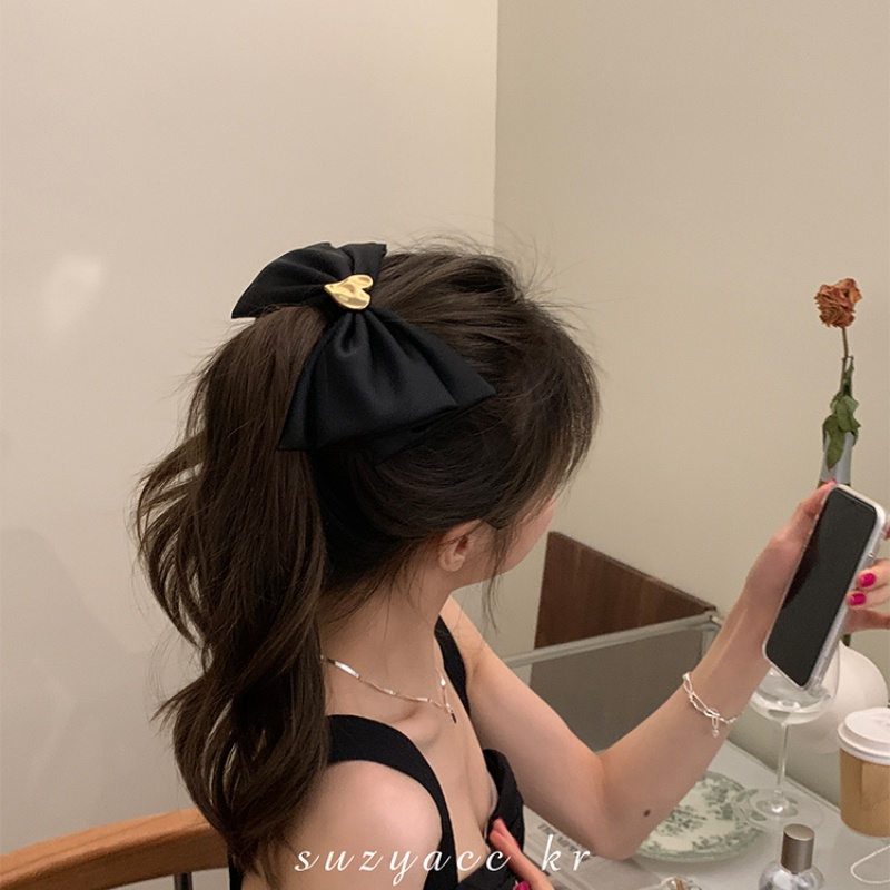 Kẹp Tóc Hình Nơ Màu Đen Thanh Lịch