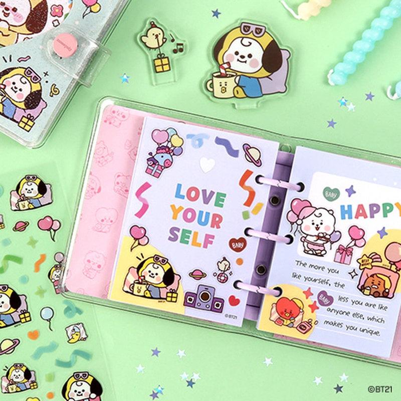 Sticker hình BT21 trong suốt dán trang trí xinh xắn