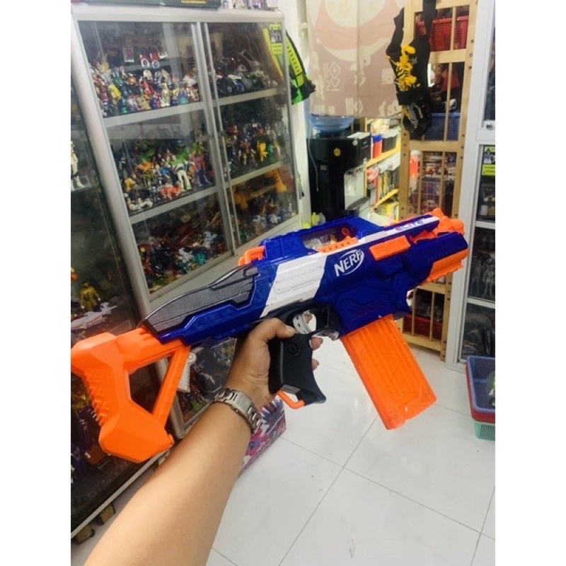 Đồ chơi erf N-Strike Elite Rapidstrike Blue Blaster with Orange TỰ ĐỘNG DÙNG PIN