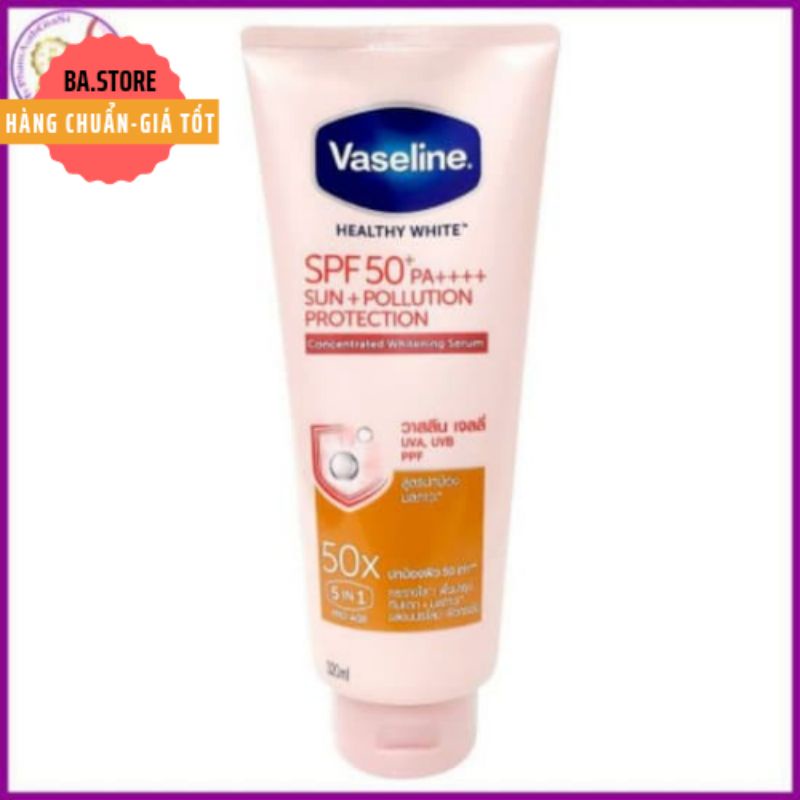 Dưỡng thể Vaseline 50X chống nắng Healthy Bright SPF50+ PA++++ 320ml Thái Lan