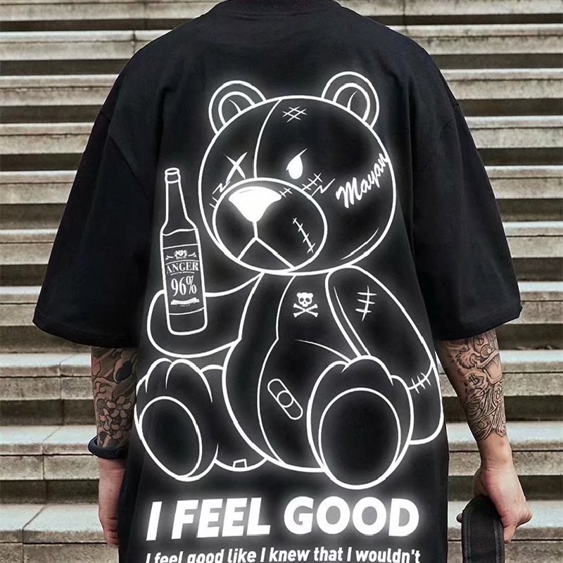 Áo Thun Tay Ngắn Dáng Rộng In Họa Tiết Hoạt Hình Phong Cách Hàn Quốc Thời Trang Mùa Hè Cho Nam Size M-8XL