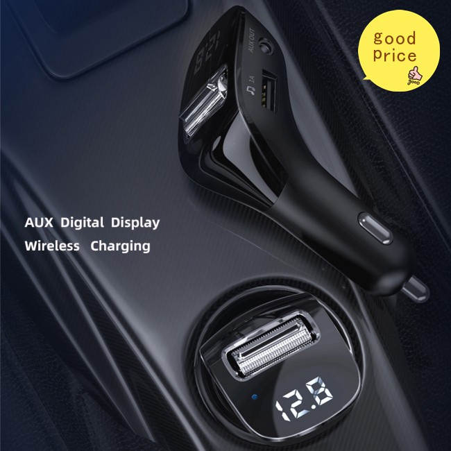Car Fm Transmitter Bluetooth 5.0 Aux Handsfree Kit Car Car Wireless Radio Usb Dual Charger Mp3