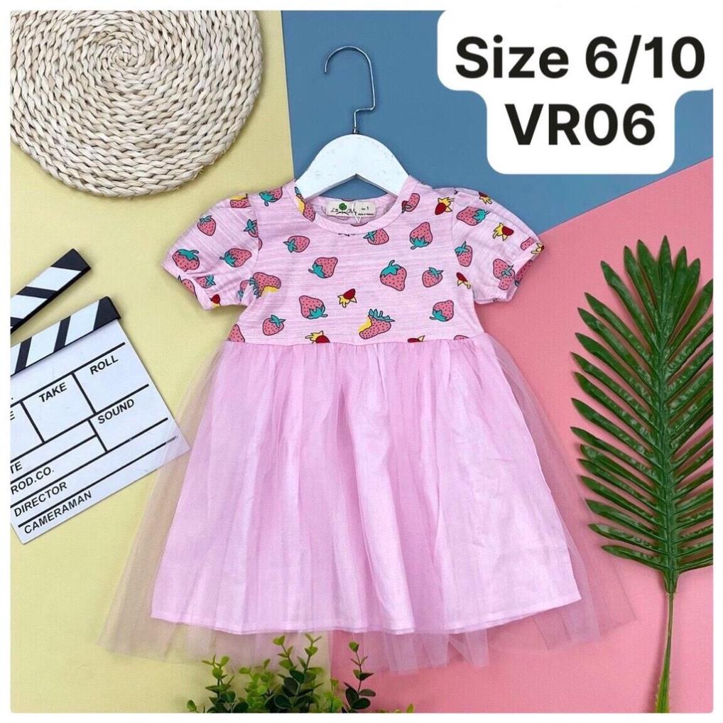 Váy litibaby cho bé gái chất vải cotton phối chân ren 6/10