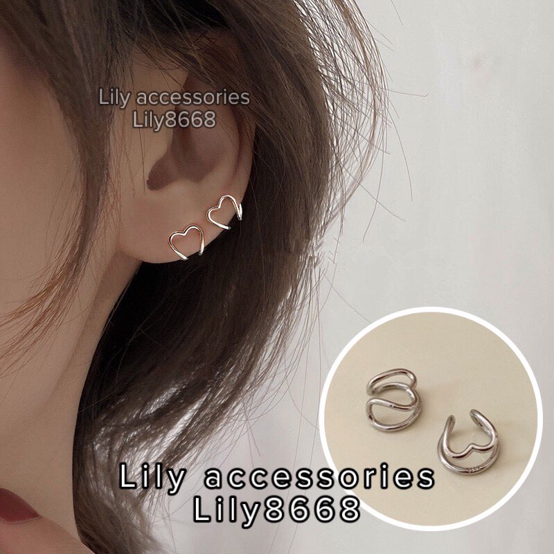 kẹp tai trái tim titan không cần xỏ lỗ