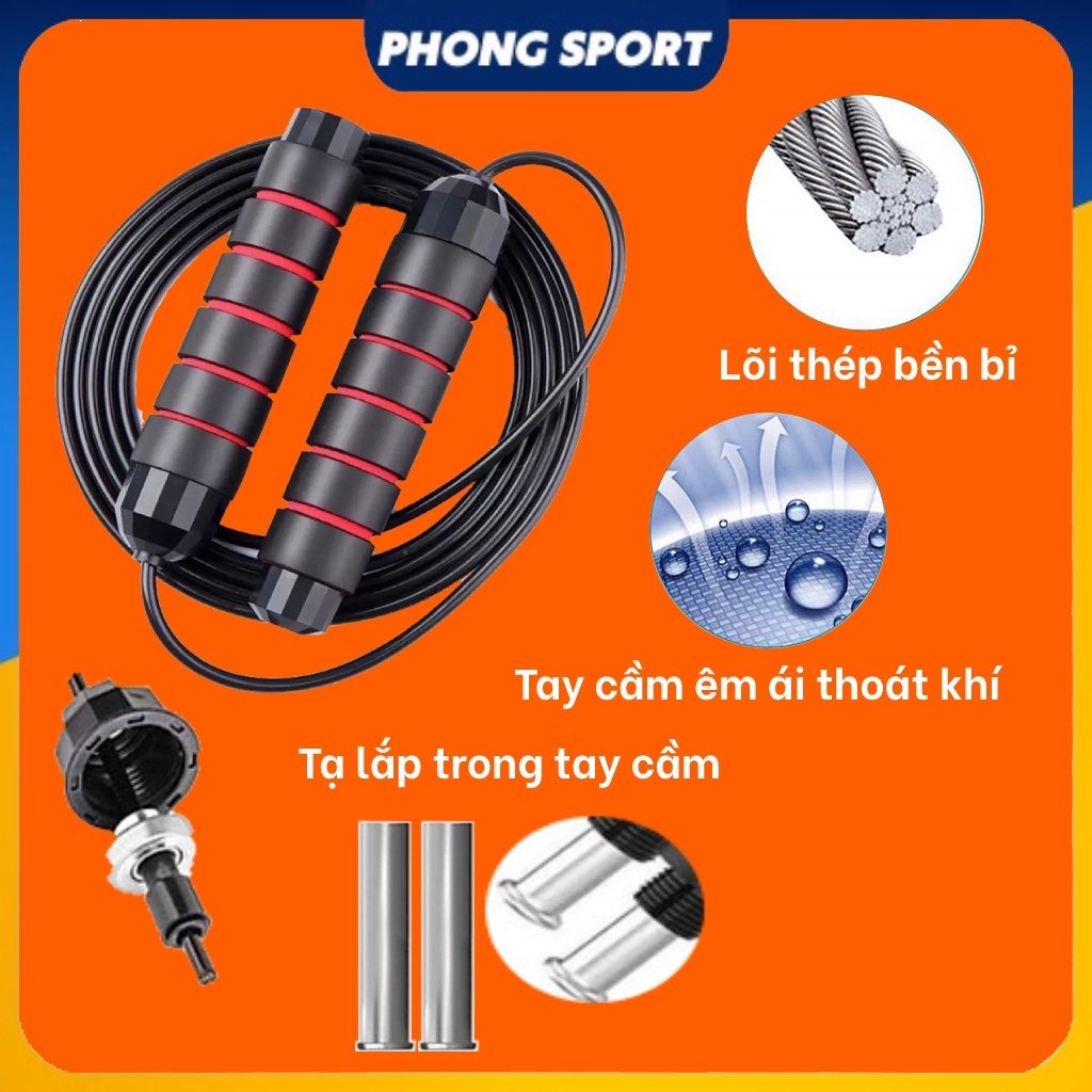 Dây nhảy tập thể dục lõi thép cao cấp ( Có Tạ )