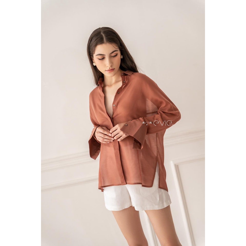 Áo Evie Boyfriend_Linen nâu