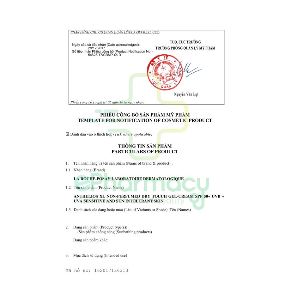 Kem chống nắng la roche posay anthelios XL