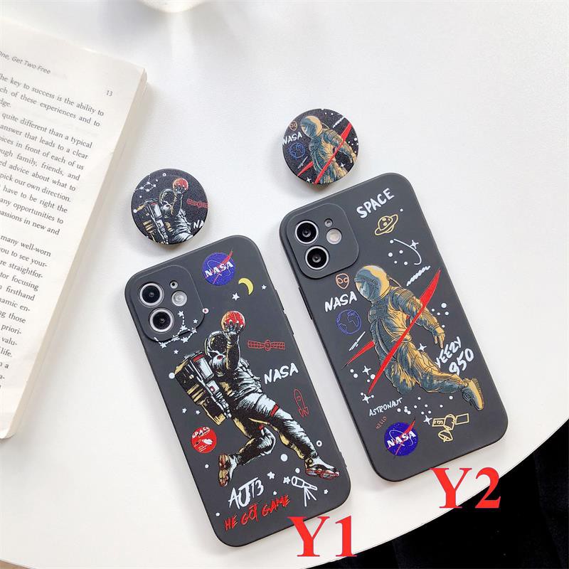 NASA Case Samsung A12 A02S A32 A52 A72 A50 A30s A50s A31 A21s A11 M11 A51 A71 A20 A30 A10s A20s  A10 M10S M40S  Soft Tpu Space astronaut Cover With stand holder