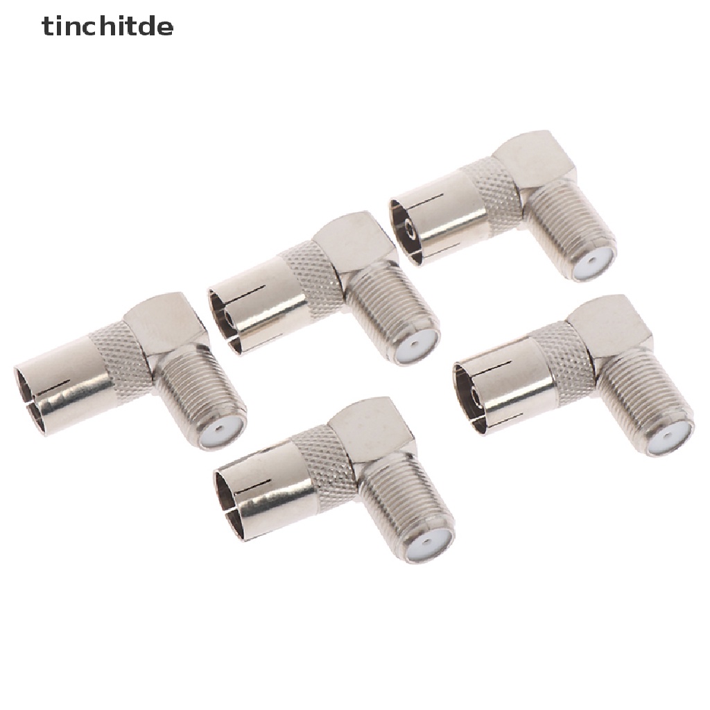 Bộ 5 Đầu Nối RF Góc 90 Độ Nối F Female Sang Female Cho TV