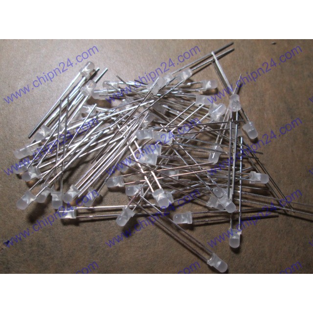 [50 CON] (TK1) Led 3mm Đục màu TRẮNG (DT3)
