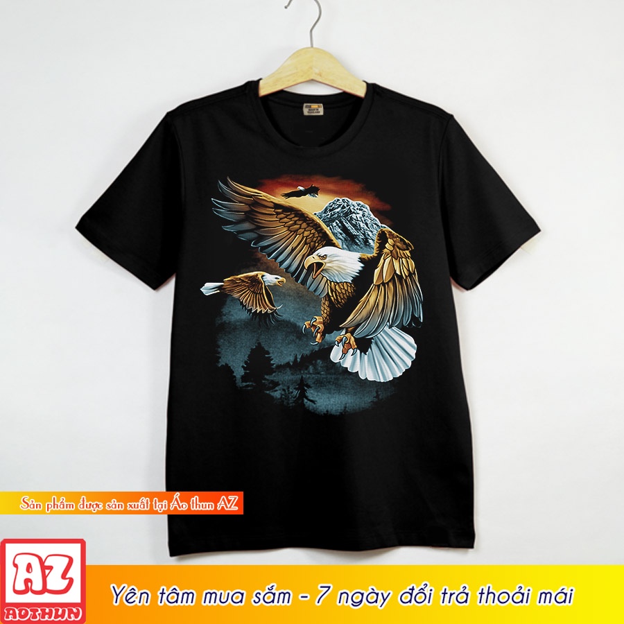 Áo thun nam in hình đại bàng 3d thái lan - bigsize 5XL 6XL 7XL M2988