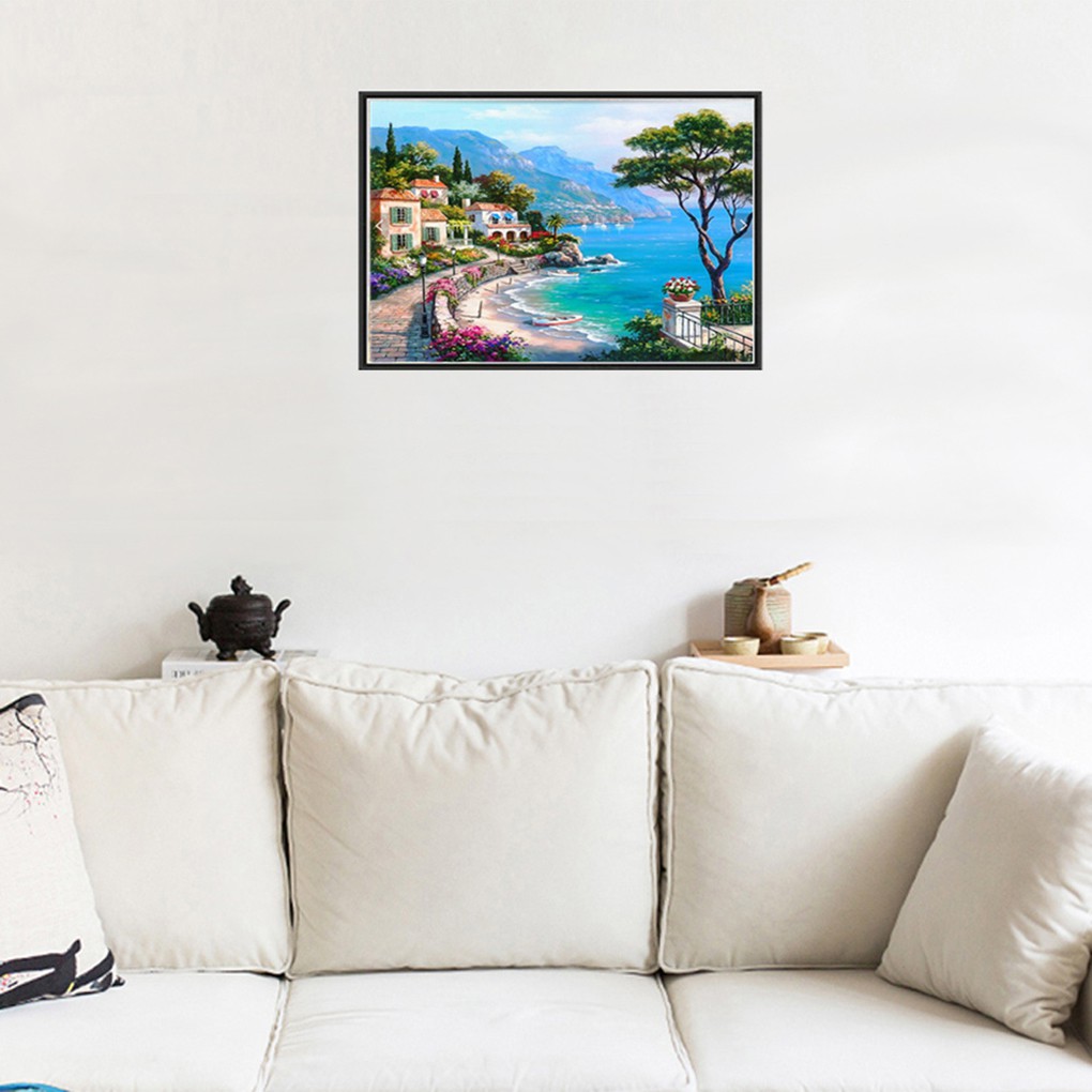 Bộ Tranh Đính Đá 5d Tự Làm Hình Phong Cảnh Biển