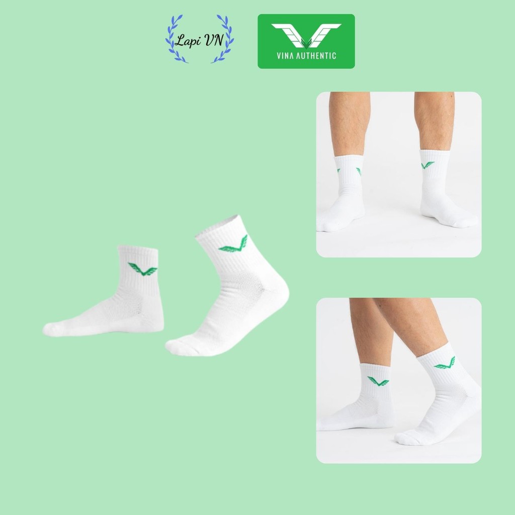 Tất Vớ Nam Nữ Thể Thao Cao Cấp Vina Sport Cổ Cao/Ngắn Sợi Cotton Hút Ẩm, Khử Mùi, Tất Thể Thao, Lapi VN