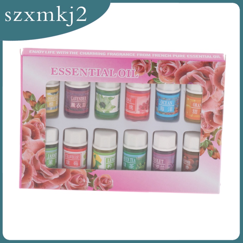 (Hàng Mới Về) Set 12 Lọ Tinh Dầu Thơm Thiên Nhiên 3ml