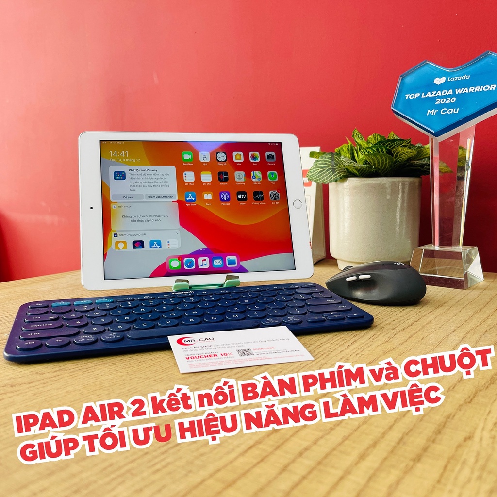 Máy tính bảng lPAD AIR 2 HỌC GOOGLE MEET HỌC ZOOM  GAME ONLINE TỐT bản 4G/Wifi 16 GB/64GB QUỐC TẾ Ram 2G Chip A8X