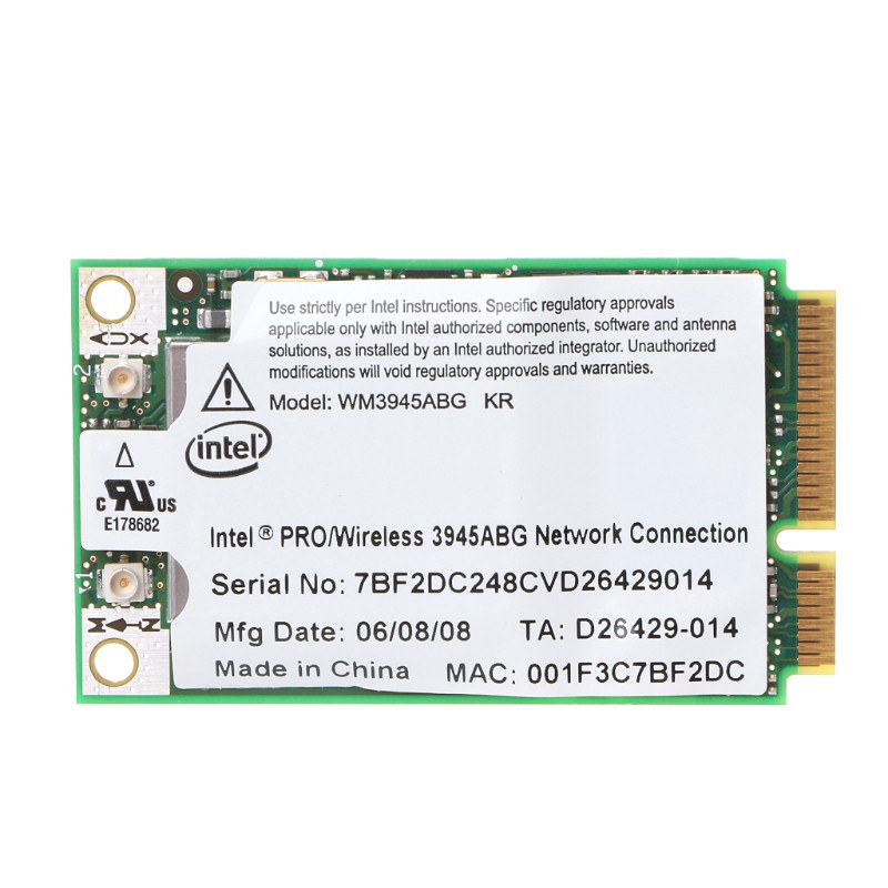 Card Wifi Không Dây Utake New Wm3945Abg Mini Pci-E 54m 802.11a / B / G Cho Laptop Dell Asus