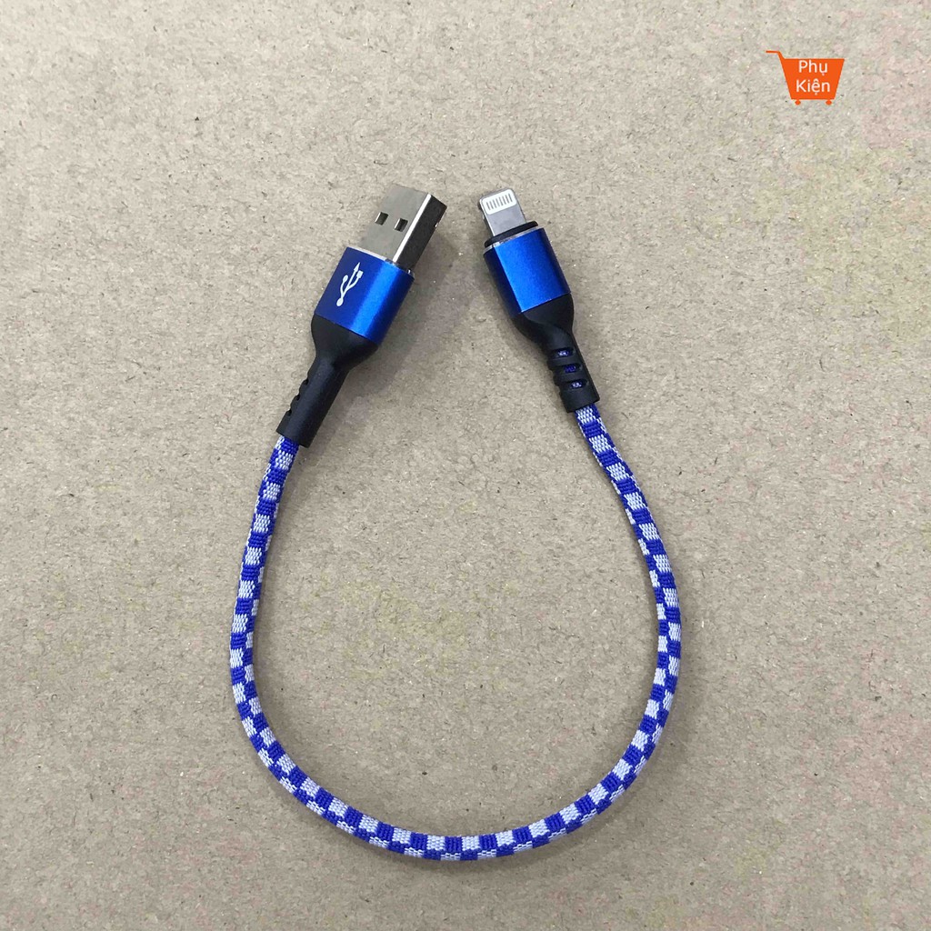 Cap lightning loại ngắn 25cm bọc dù cho iphone