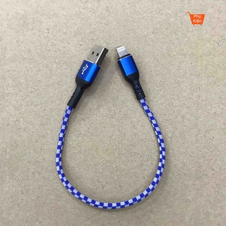 Cap lightning loại ngắn 25cm bọc dù cho iphone