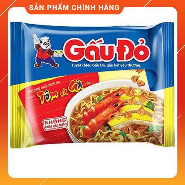 Thùng 30 gói mì Gấu Đỏ tôm và gà 63g