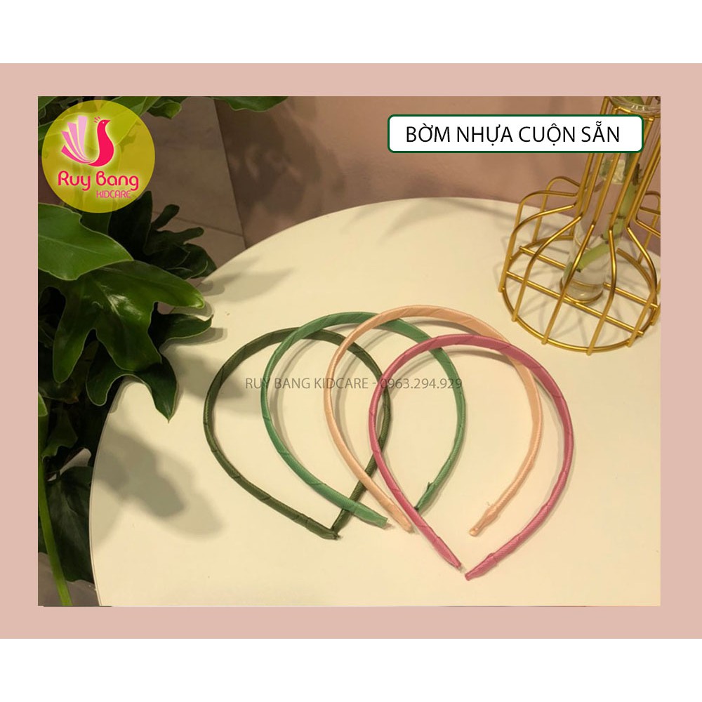 Bờm nhựa cuộn sẵn [ bảo hành bờm] - cài/xược bọc màu tông HQ -  Set 2 chiếc