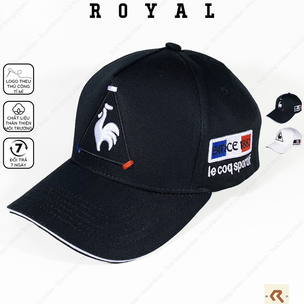 Mũ lưỡi trai nam nữ le coq sportif, nón kết logo con gà full tem vải kaki cotton Hàn - Royal Caps