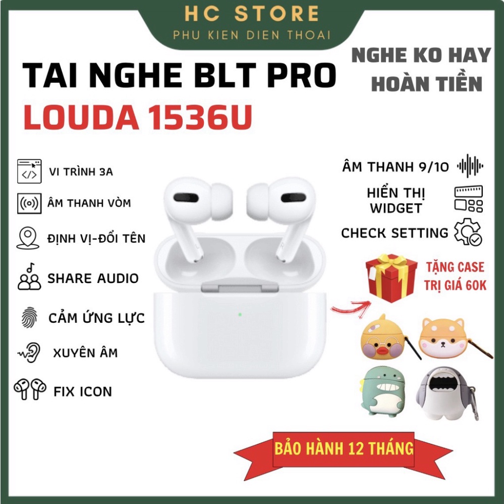Tai Nghe Bluetooth Phiên Bản Pro Louda 1536U Xuyên Âm,Chống Ồn Chủ Động,Định Vị Đổi Tên,Sạc Không Dây-Bảo Hành 12 tháng