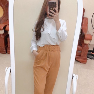 Sơ mi zara cổ đính cườm size xs