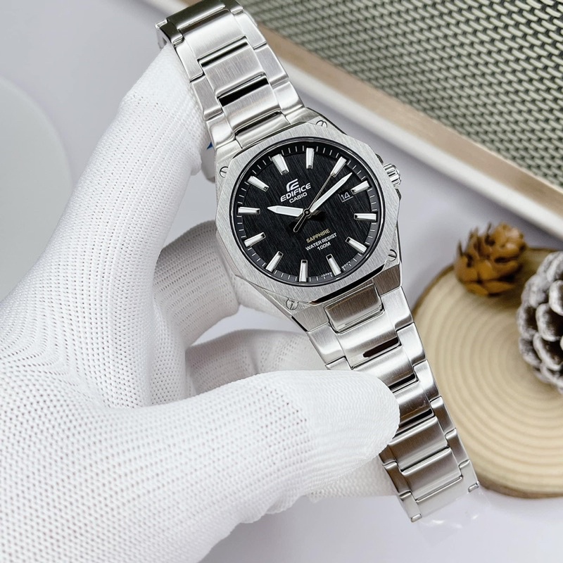 Đồng hồ casio nam efr-s108d-1 sapphire mặt bác giác new fullbox chính hãng