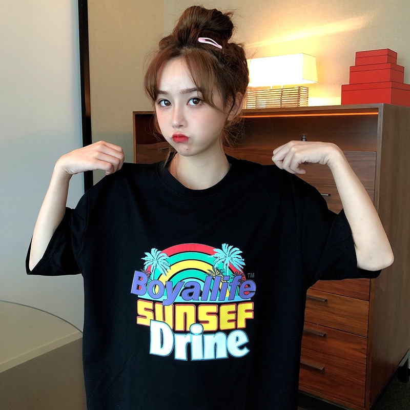 Áo thun tay lỡ nữ Unisex AQI, áo phông form rộng N105 chất vải mềm mịn