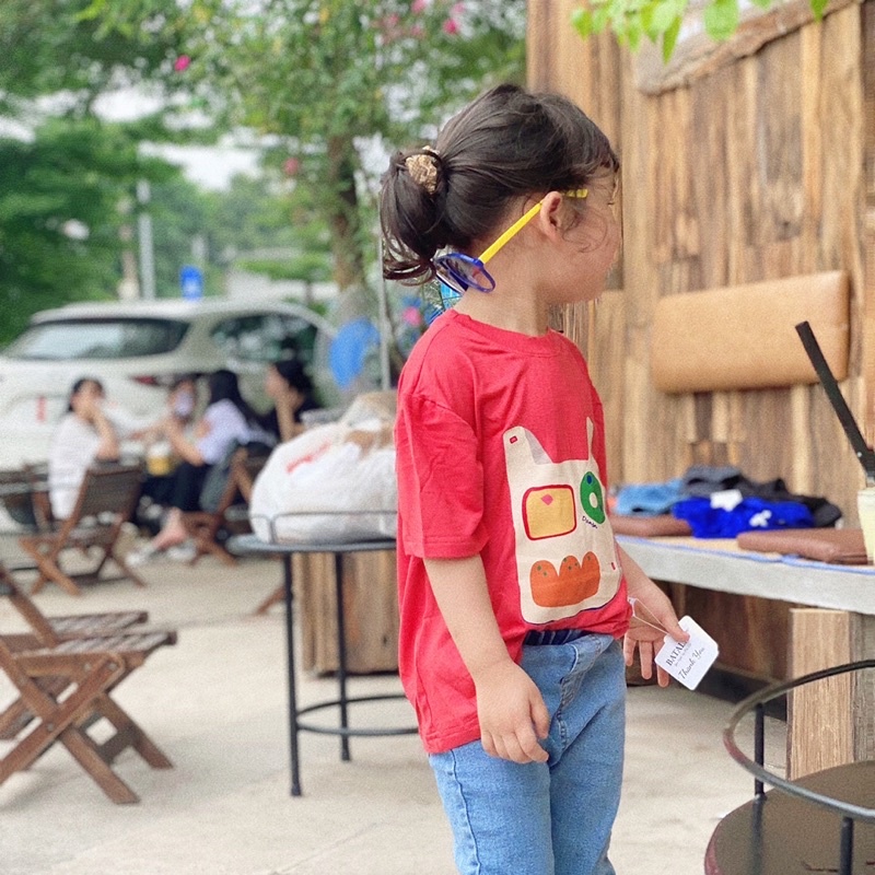 Áo Phông Cotton Batala Kids cho bé trai bé gái kiểu dáng thụng Hàn Quốc hoạ tiết túi xách từ 1-6 tuổi ATX01