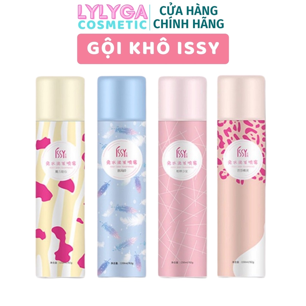 Dầu gội khô ISSY 150ml dạng xịt an toàn không cần nước dùng cho nam, nữ không bết tóc GX28