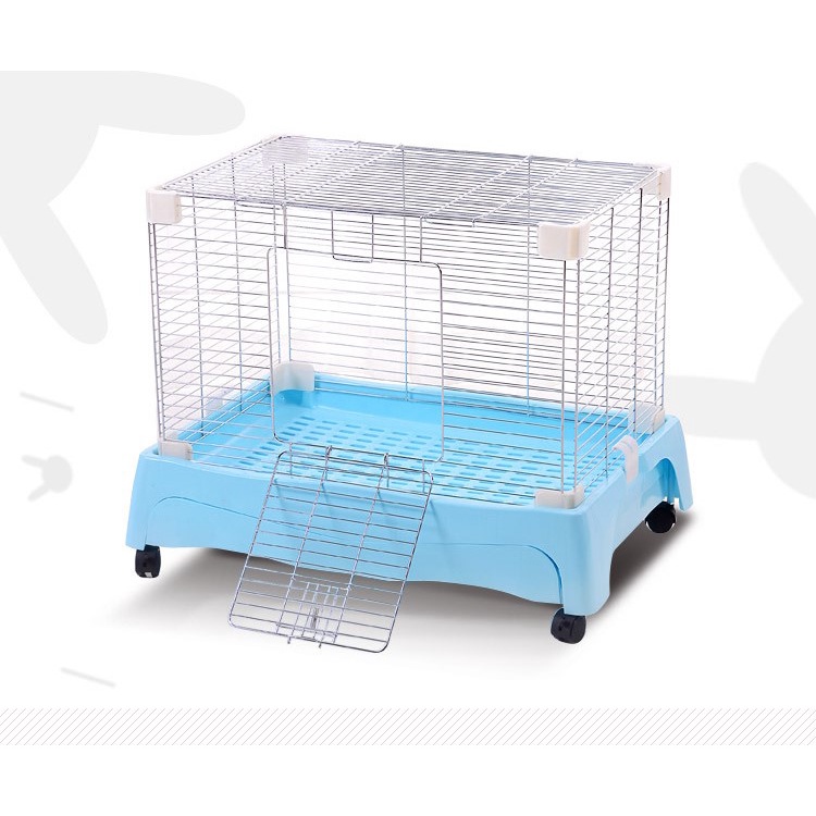 [TẶNG MÁNG CỎ] lồng inox thỏ bọ BOER có bánh xe size nhỏ