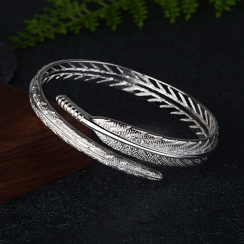 Vòng Tay Bạc Nữ Thời Trang Retro điều Chỉnh