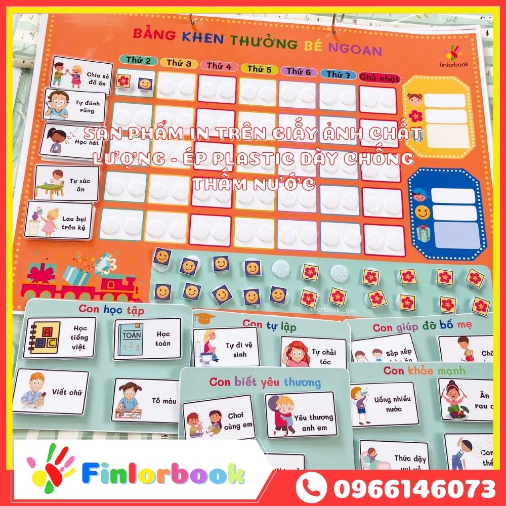 Bảng chăm ngoan khen thưởng bóc dán tạo thói quen tốt cho bé hằng ngày