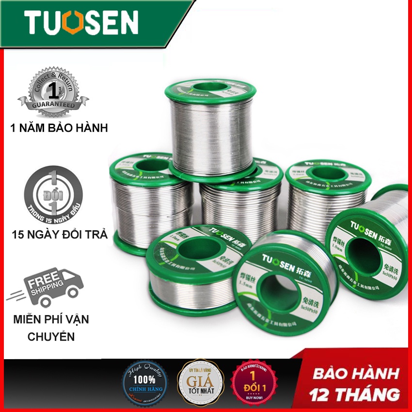 Thiếc hàn Tuosen, Cuộn dây hàn thiếc đủ kích thước: 0.8mm; 1.0mm; 1.2mm, 1.5mm; 2.0mm TUOSEN