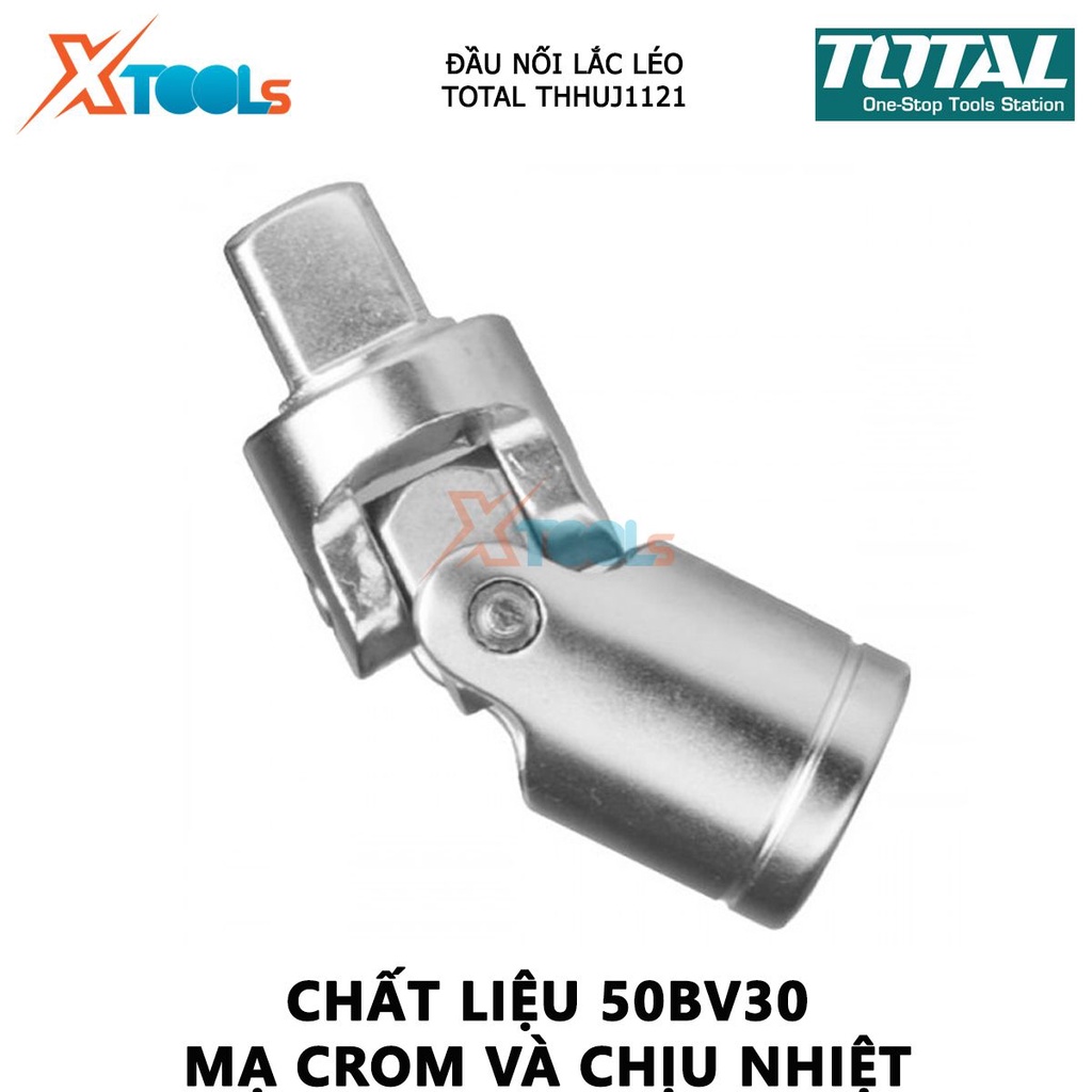 Đầu nối lắc léo 1/2 inch TOTAL THHUJ1121 | nối đầu tuýp Chất liệu 50BV30, mạ crôm và chịu nhiệt để kết nối cần tuýp, đầu