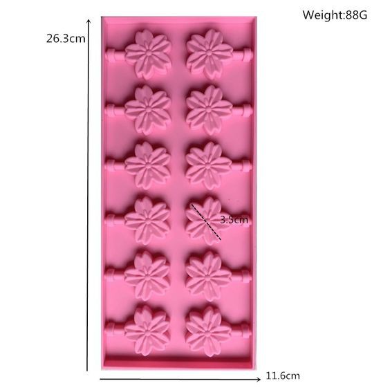 KHUÔN SILLICON KẸO LOLLIPOP - 12 HOA