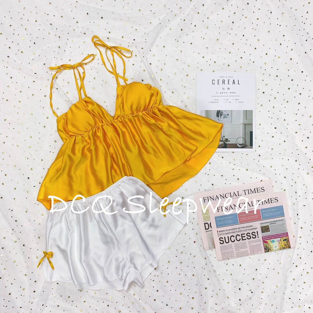 Đồ Ngủ Sexy 2 Dây Cổ Sẻ Sâu Gợi Cảm Chất Satin Mềm Mịn Áo Có Mút Freesize - Duca Shop | BigBuy360 - bigbuy360.vn