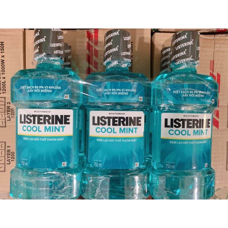 Nước xúc miệng Listerine bạc hà/zero 750ml