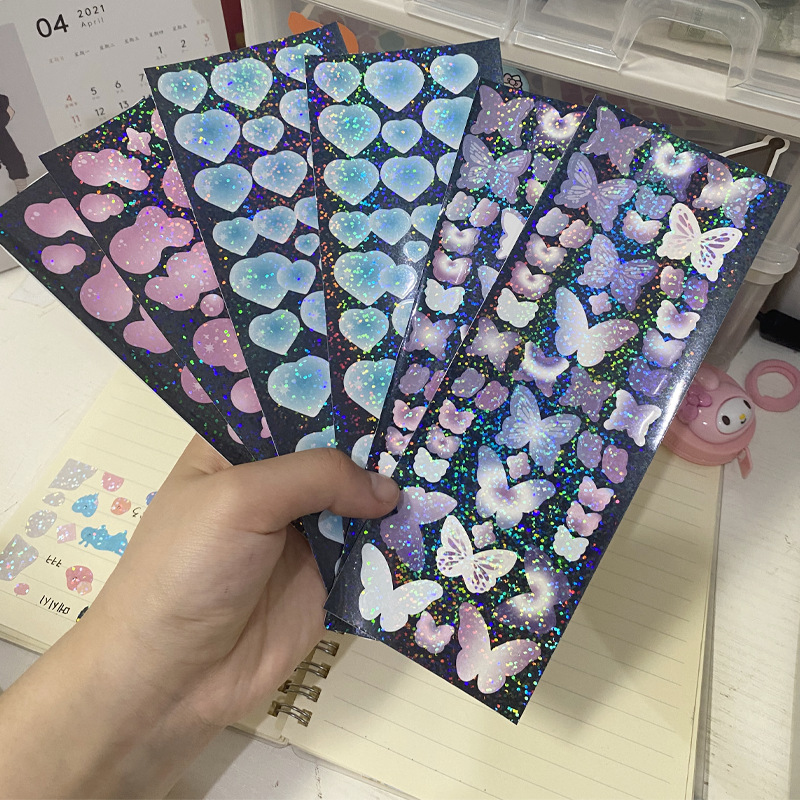 DIY color laser flash diary sticker sticker