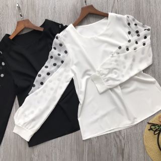 Sơ mi nữ chấm bi siêu đẹp
