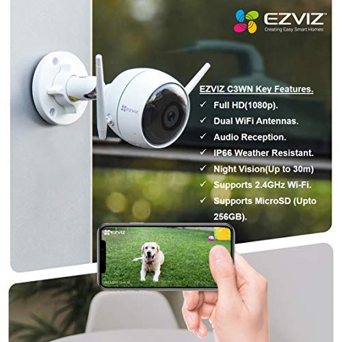 [Chính Hãng] Camera IP Wifi 2MP EZVIZ C3WN, đàm thoại 2 chiều, Bộ chống trộm hoàn hảo không lo thấm nước