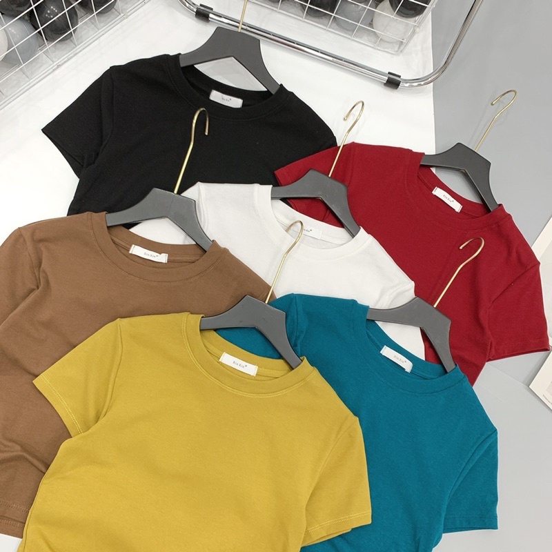 💘Áo phông trơn 2 dáng croptop, dài siêu đẹp